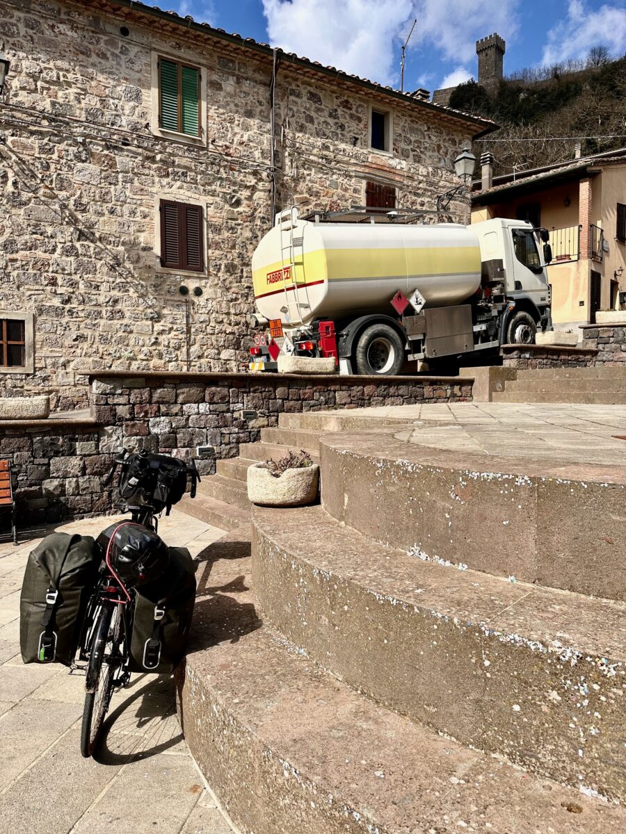 EuroVelo 5 - a break in Radicofani