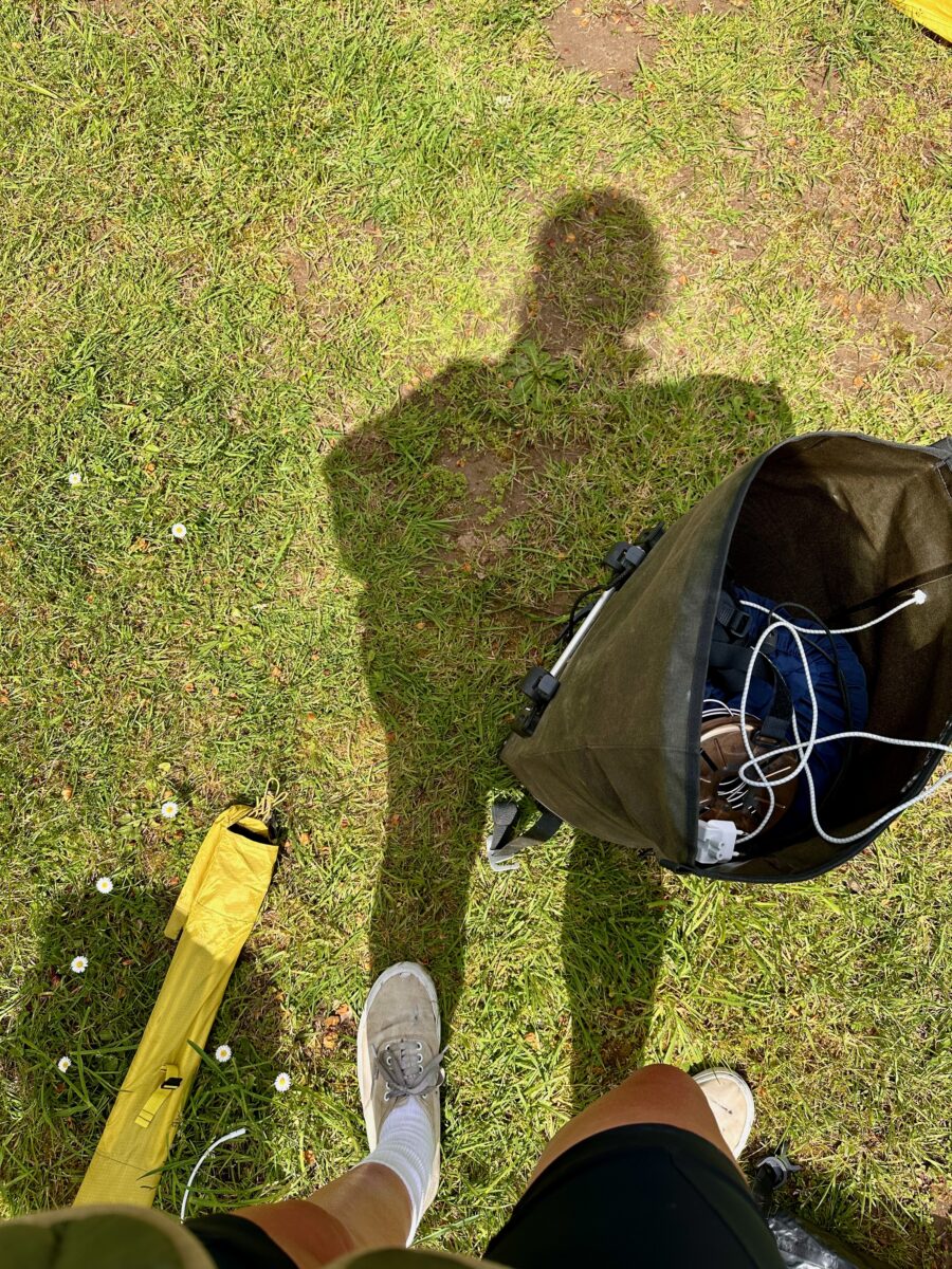 Setting up my tent in Confolens