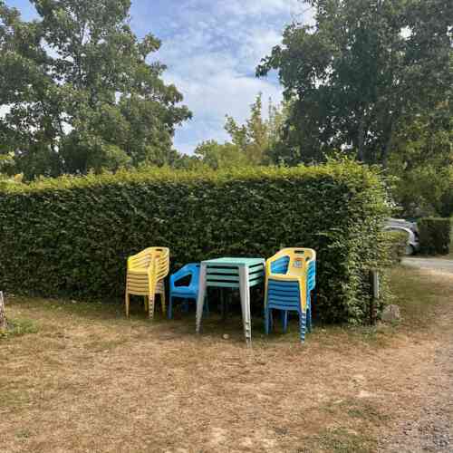 Chairs on the tent space in Bourbon-Lancy