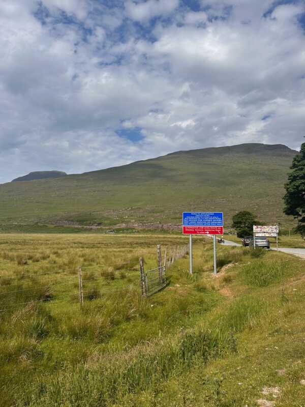 North Coast 500 - warning sign for the street to Applecross
